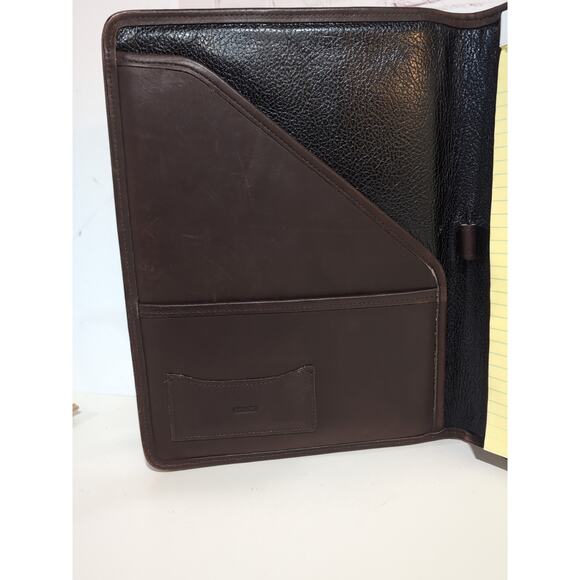 RARE Coach USA Rugby Logo Brown Leather Portfolio Notepad Holder Folio 12.5 X 10 - Picture 7 of 12